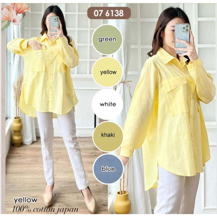 Kemeja Casual Wanita Katun Jepang