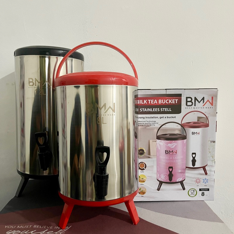 Water Tank Jug Milk Tea Stainless Steel - Dispenser Minuman Juice Teh Kopi - Thermos Air Minuman Dengan Kran Food Grade