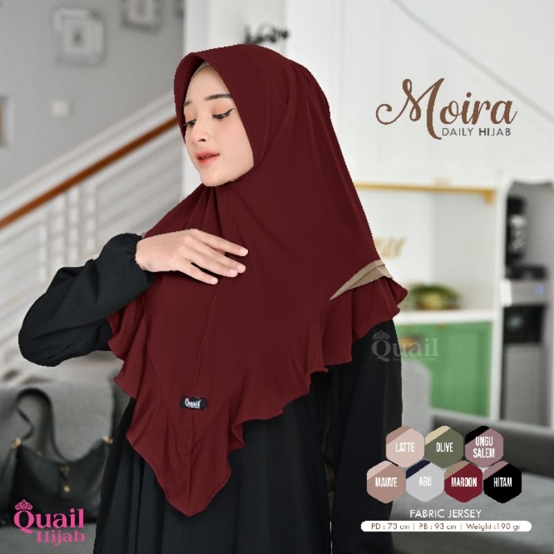 Jilbab Instan Bergo Jersey MOIRA Original Quail Hijab