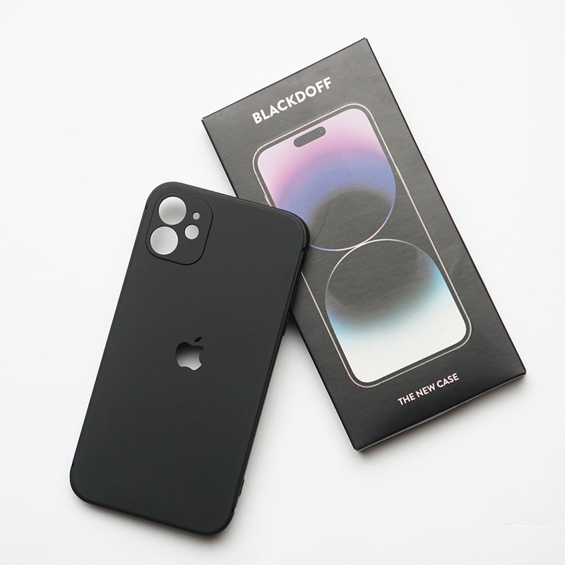 CASING BLACKDOFF IPHONE 11 / 11 PROMAX / 11 PRO / CASE BLACKMATTE WITH CUT LOGO APPLE