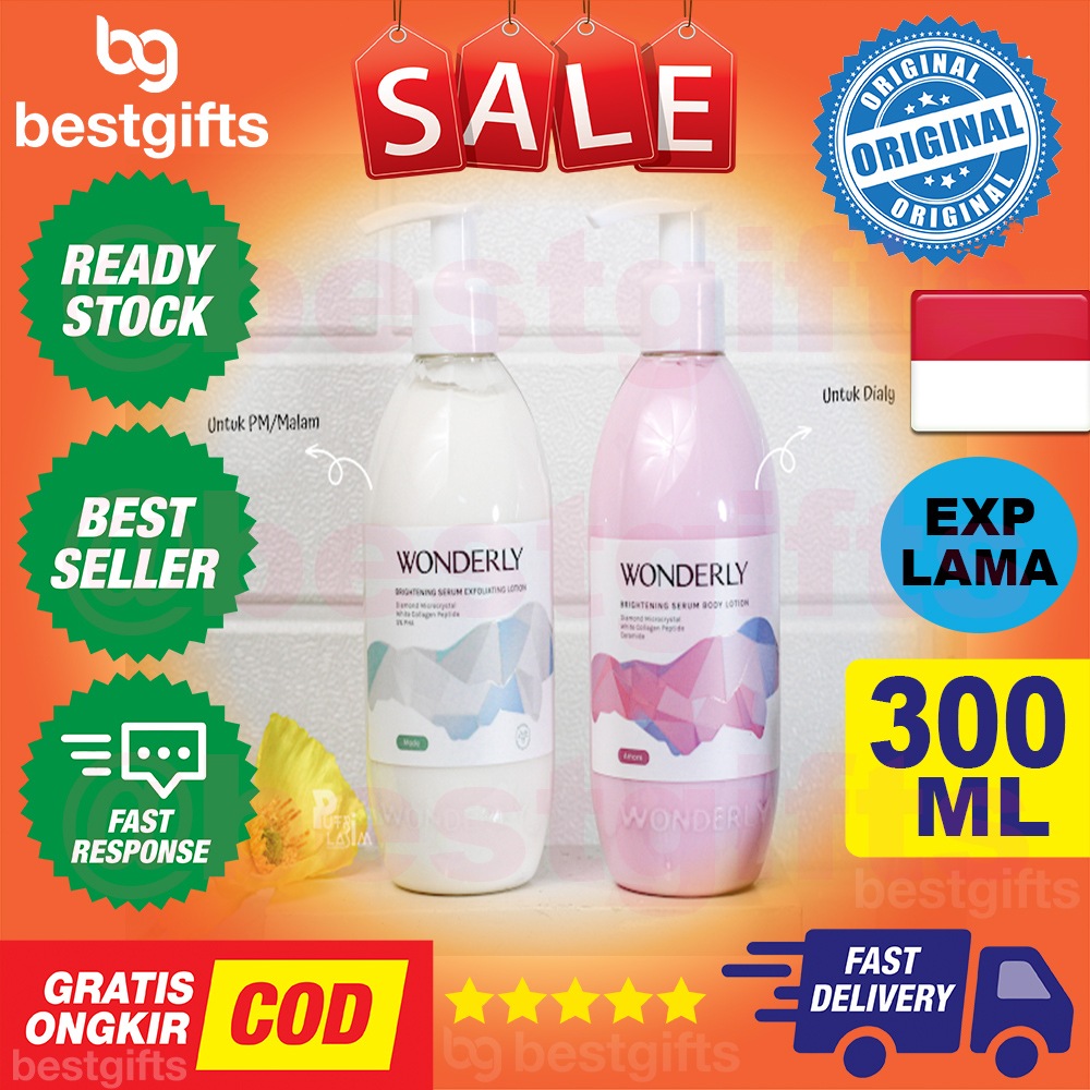 WONDERLY BRIGHTENING SERUM BODY LOTION MELEMBABKAN DAN MENCERAHKAN KULIT 300 ML