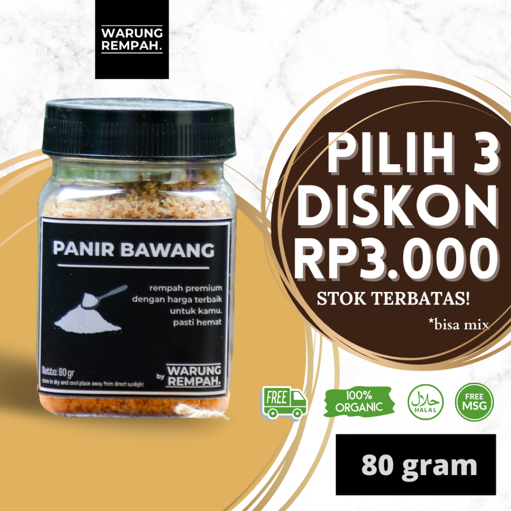 

Tepung Panir Bawang Untuk Papeda Cilung Cireng Isi