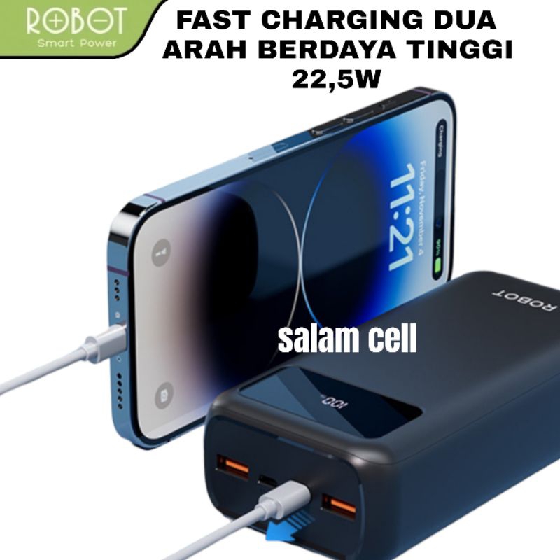 Powerbank ROBOT RT32 30.000mAh Fast Charging 22,5W Original Garansi Resmi