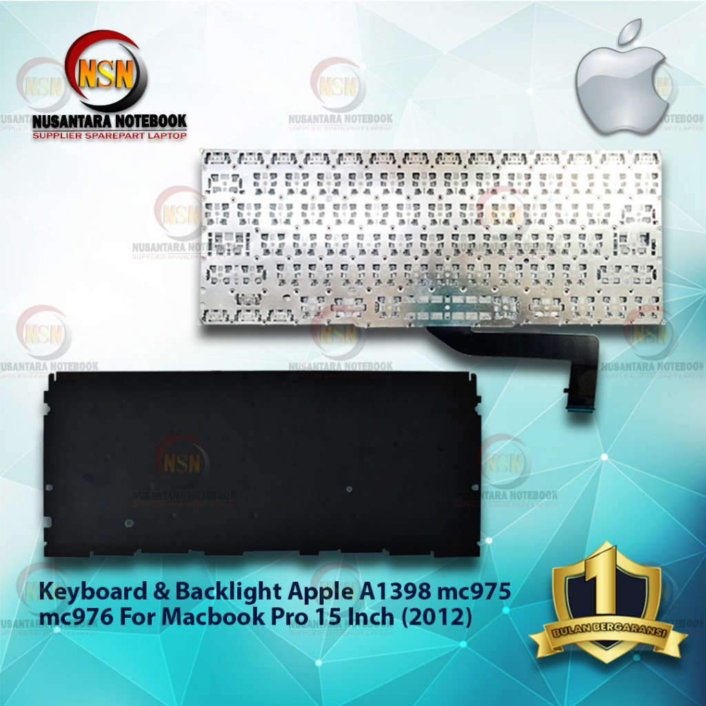 Keyboard + Backlight Apple A1398 mc975 mc976 For Mac Pro 15 Inch (2012)