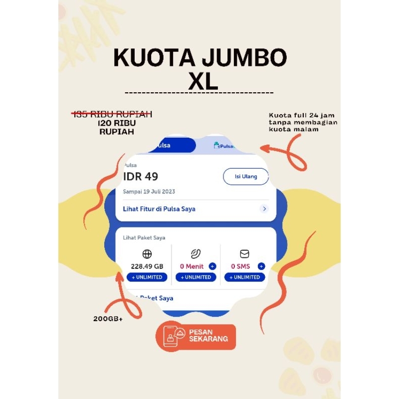 KUOTA XL JUMBO MURAH