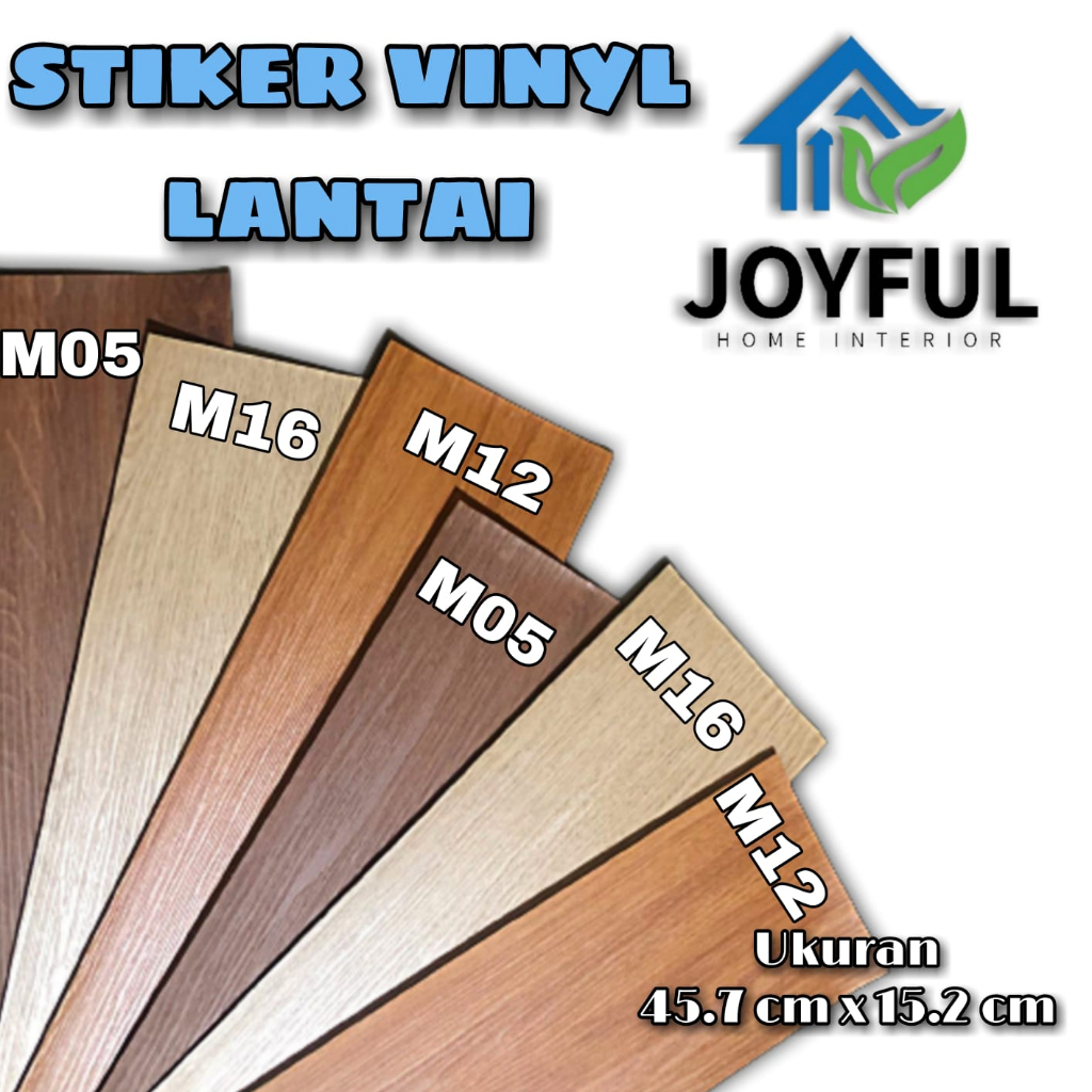 Stiker Vinyl Lantai Motif Kayu 45.7cmX15.2cm Dengan Lem • High Quality