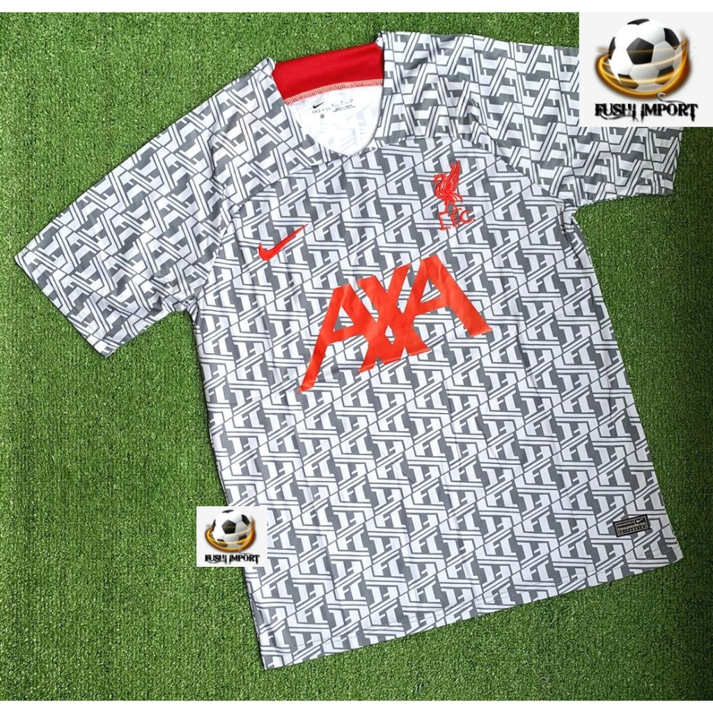 Jersey Baju Bola Lvrpll Pre-Match Abu Grey Shirt NEW 2023 2024 Grade Ori