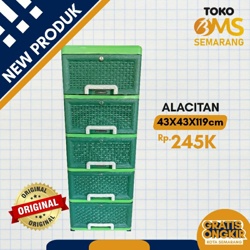 Napolly Lemari plastik Laci Alacitan 500 k1 hijau go green 5 susun
