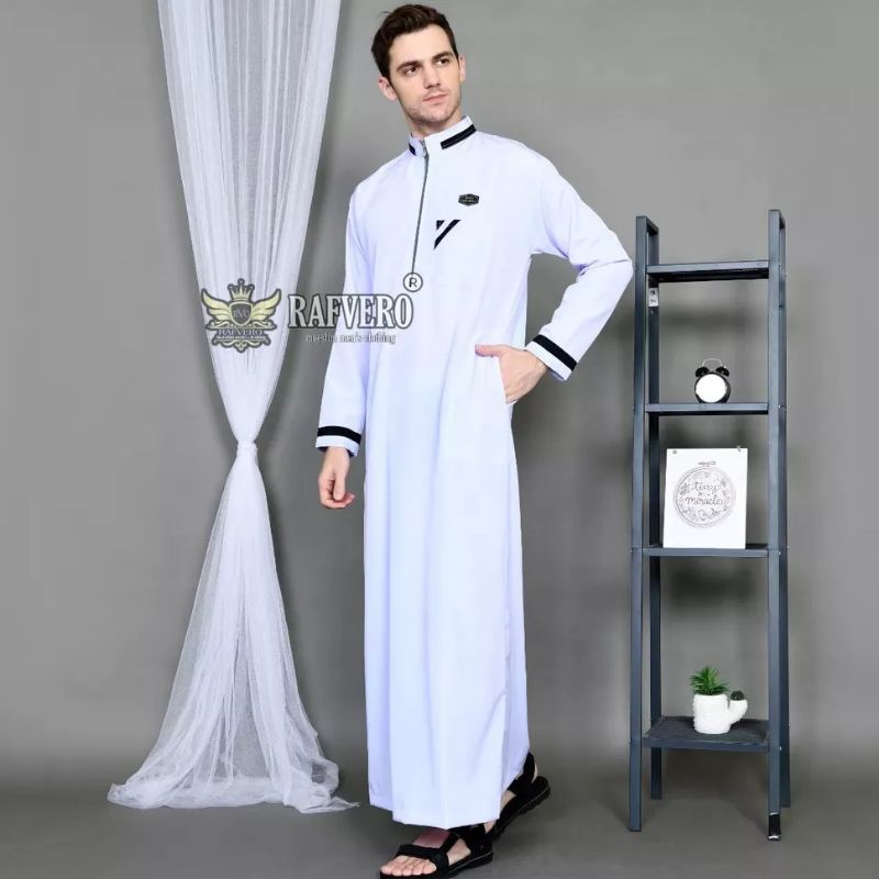 jubah pria polos motif -gamis pria - baju koko- baju muslim- jubah pria