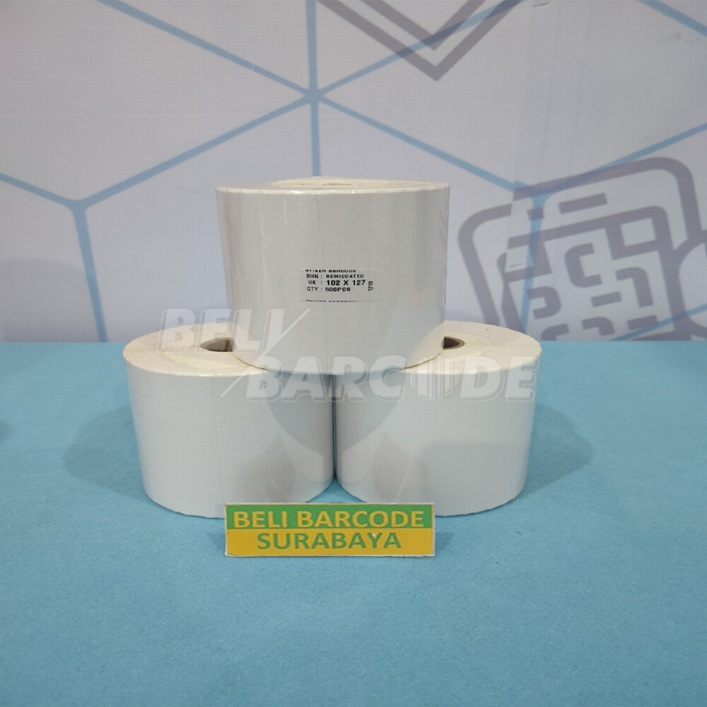 Stiker Label Semicoated 102 x 127 mm 1 Line isi 500 Pcs Cetak Resi