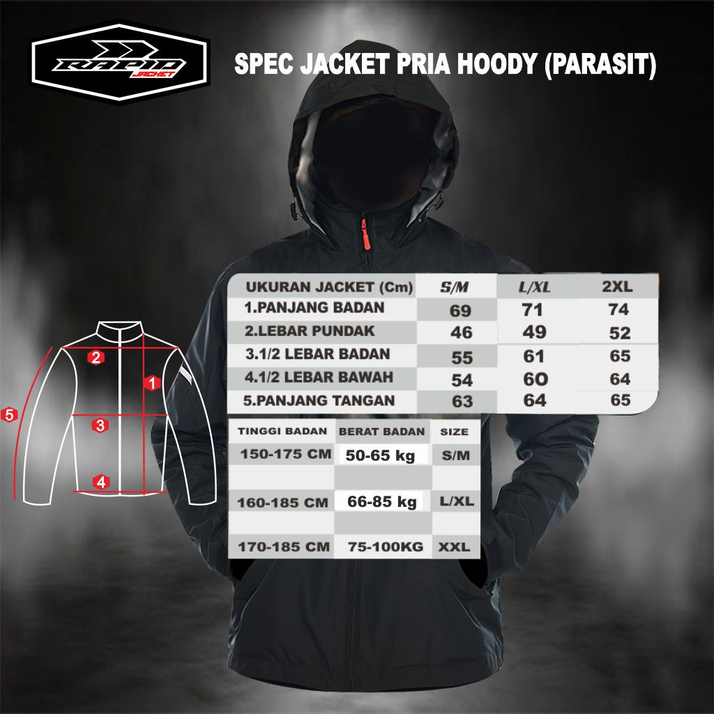 Jaket pria hoodie parasut RAPID NEOSKYLINE   jacket reflektif warna ARMY