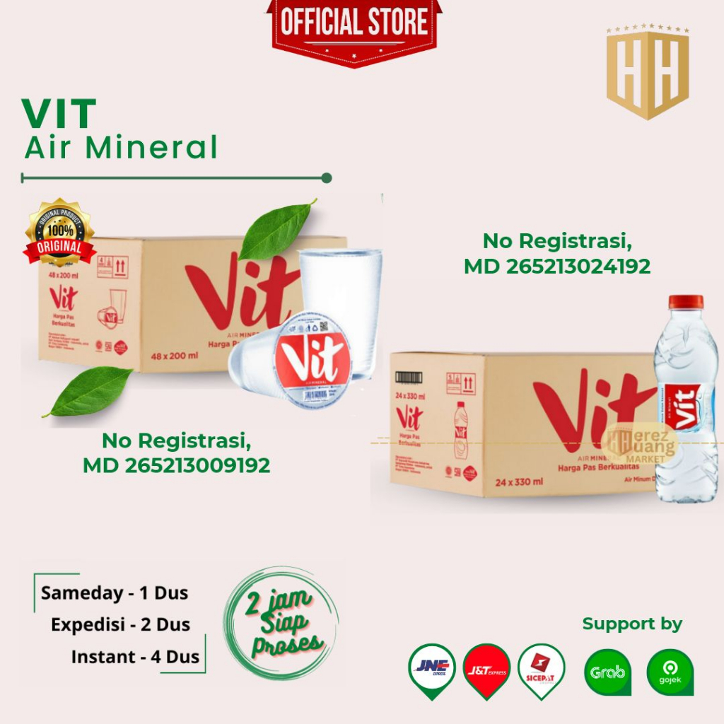 

VIT GELAS CUP 200 ML dan VIT BOTOL 330ML Minuman Air Mineral per dus