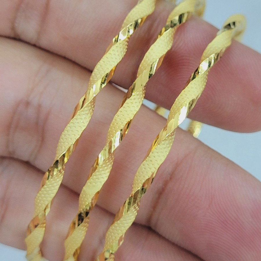 gelang keroncong model plintir variasi doff emas 70% 700 70 % 16k