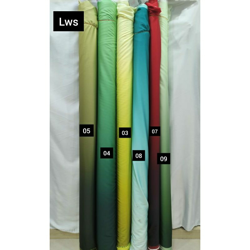 Kain Silky Satin Armany Ombre Gradasi