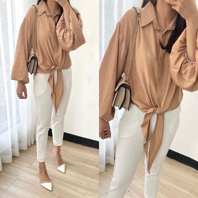 GRACIA BLOUSE LENGAN TALI BALON / BLOUSE WANITA TERBARU VIRAL KEKINIAN