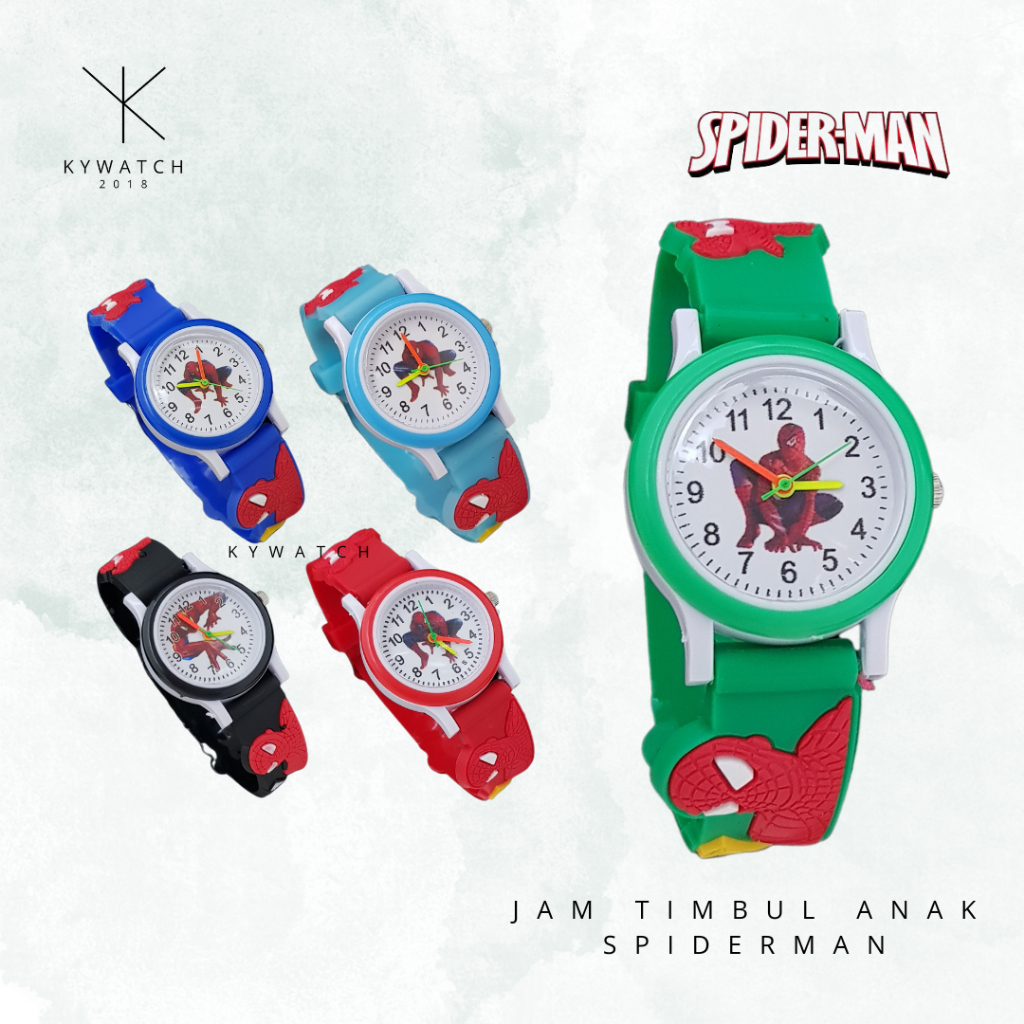 Jam tangan anak Spiderman jam tangan anak timbul Spiderman jam tangan anak cowok