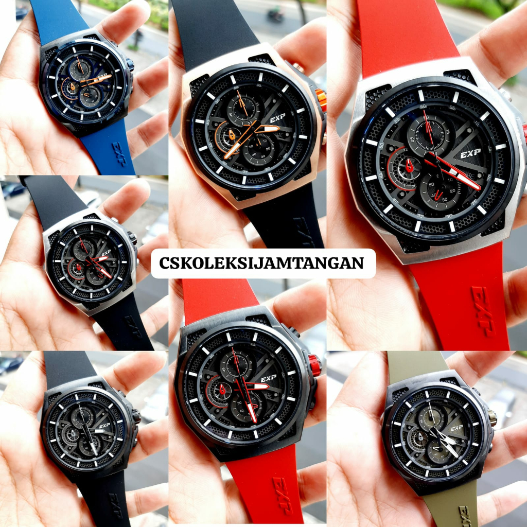 JAM TANGAN PRIA EXPEDITION E 6842 E6842 EXP 6842 EXP6842 BLACK RUBBER ORIGINAL