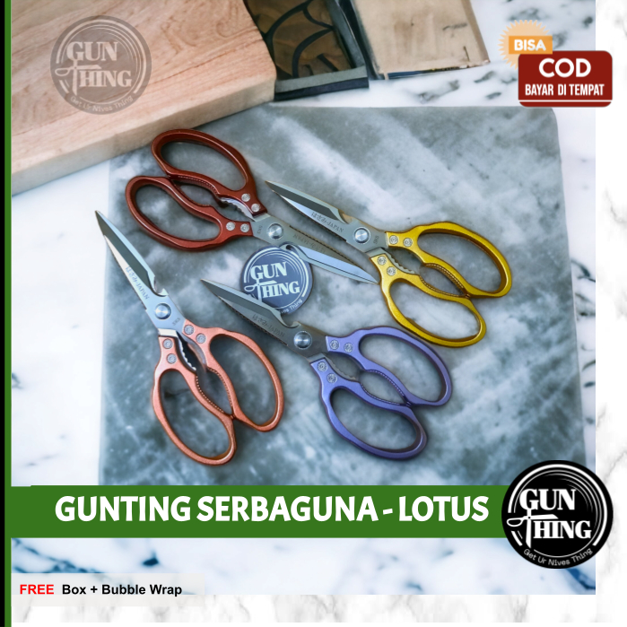 Gunting Dapur Serbaguna / Gunting Daging Multifungsi / Gunting Lotus TAJAM KUAT