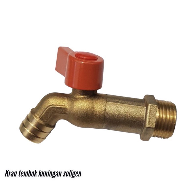 Kran air tembok kuningan 1/2” 3/4” Soligen tipe E04