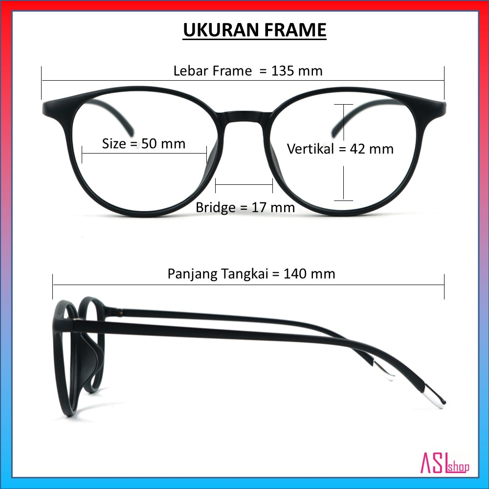 FRAME KACAMATA MINUS TR M5009 (RINGAN DAN FLEKSIBEL)