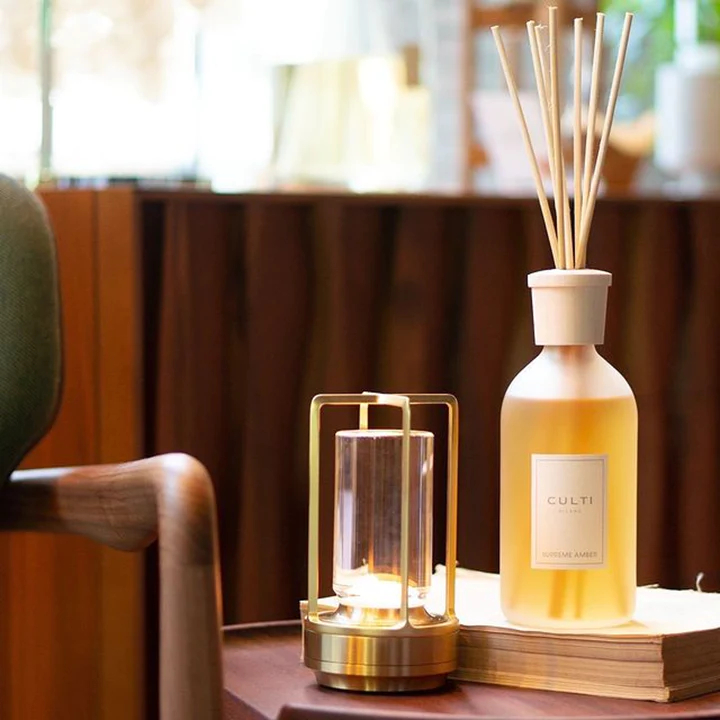 Lampu Meja Hias Touch LED USB Rechargeable Tri Color 2000mAh - TD005 - Golden