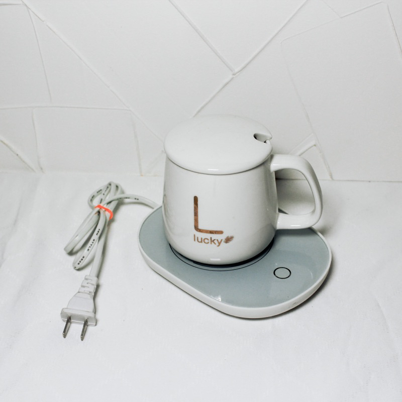 CANGKIR SET LUCKY CERAMIC MUG WARMER / SET GELAS MINUM HEATER PENGHANGAT CANGKIR