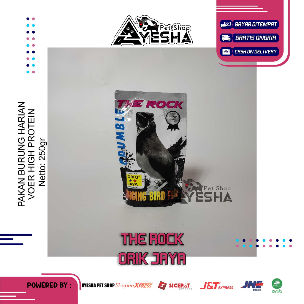 Pakan Makanan Burung Harian Lomba Voer High Protein The Rock Oriq Jaya