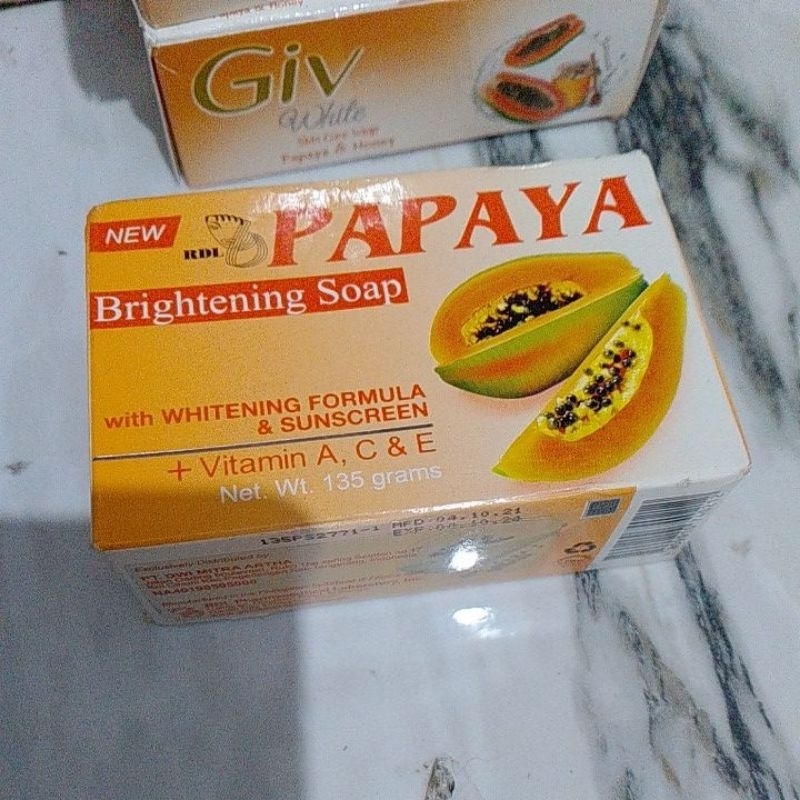 Sabun Papaya Rdl brightening soap/Sabun Giv white skin care soap