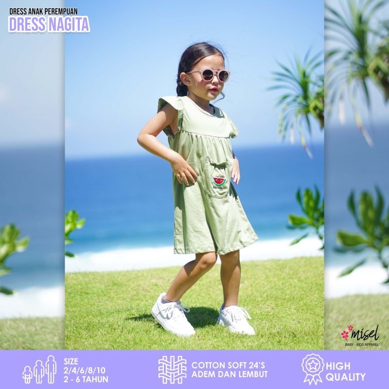 Dress Kaos Anak Perempuan Cewek Misel Nagita Terbaru Usia 2 3 4 5 6 7 8 Tahun