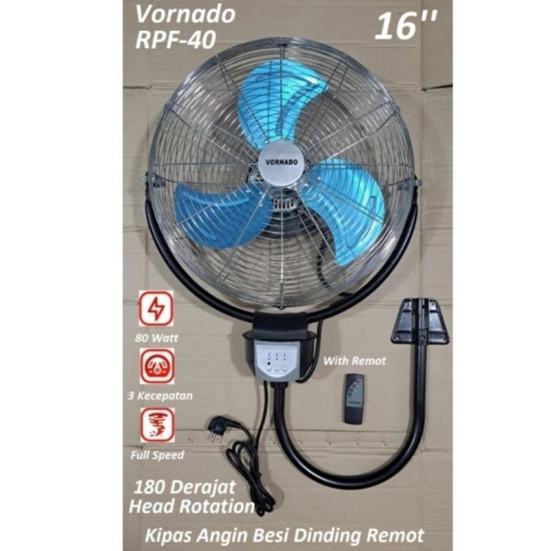 Kipas angin besi dinding tornado remot 16 inch/wall fan vornado besi 16 inch remot