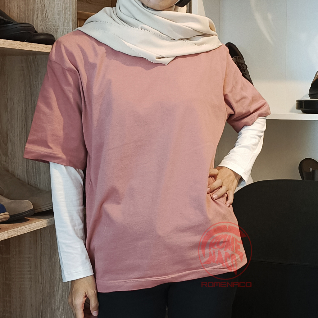 Romenaco Kaos All Size Wanita Warna Dusty Pink R139B