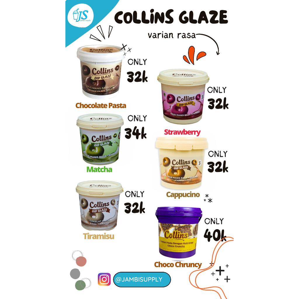 

Collins Dip Glaze 1 Kg All Varian / Collins Chruncy Viral