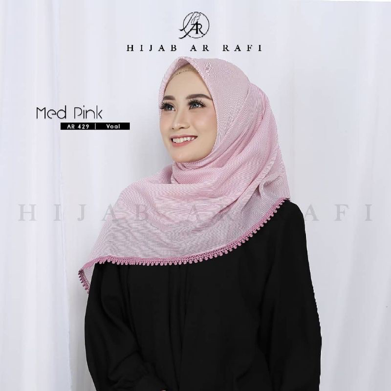 Arrafi AR 429 Hijab Segi Empat Renda - Medpink
