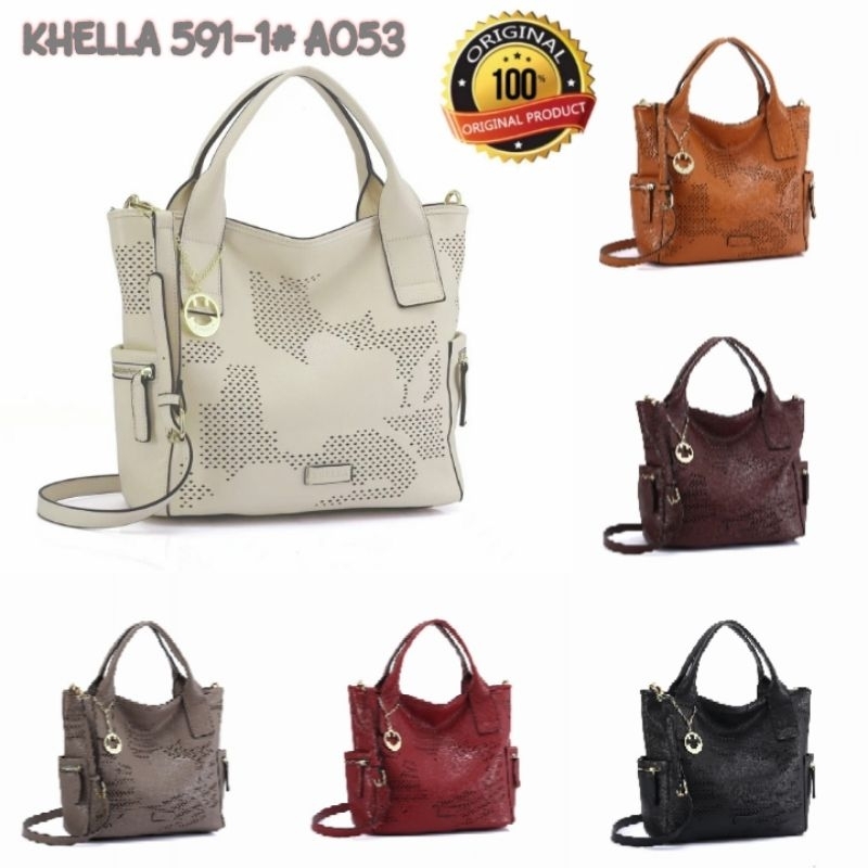 Tas Emerson Khella New Khella Emerson Lasser satchel bagSeri model : #591-1A053 591 ada paperbag Tas