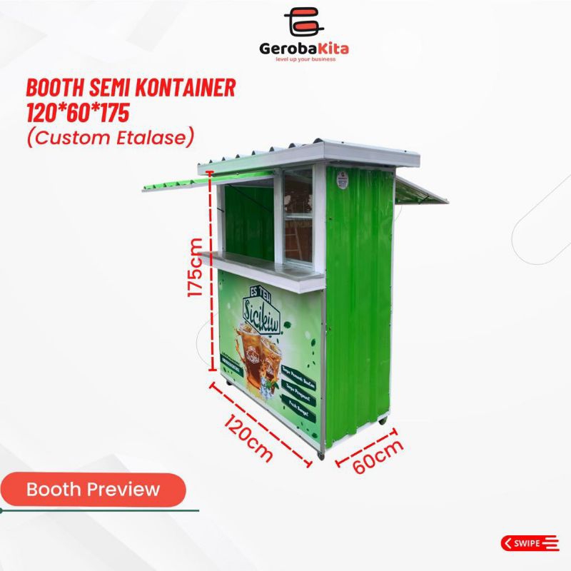Booth Semi Kontainer/ Gerobak Custom Murah