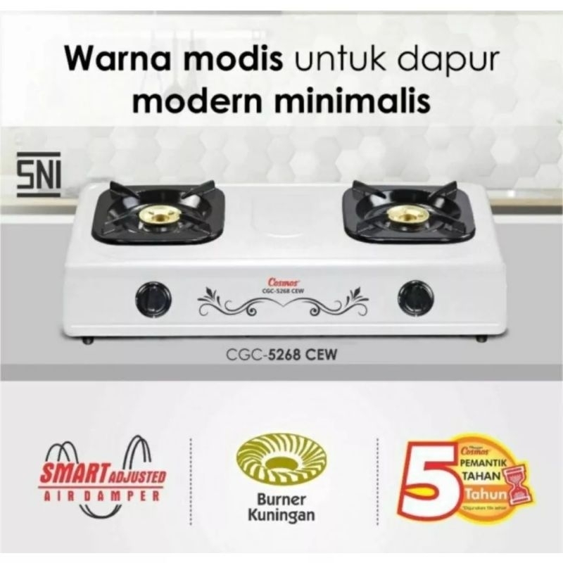 Cosmos Kompor gas 2 tungku- Cosmos CEW-5268 SNI