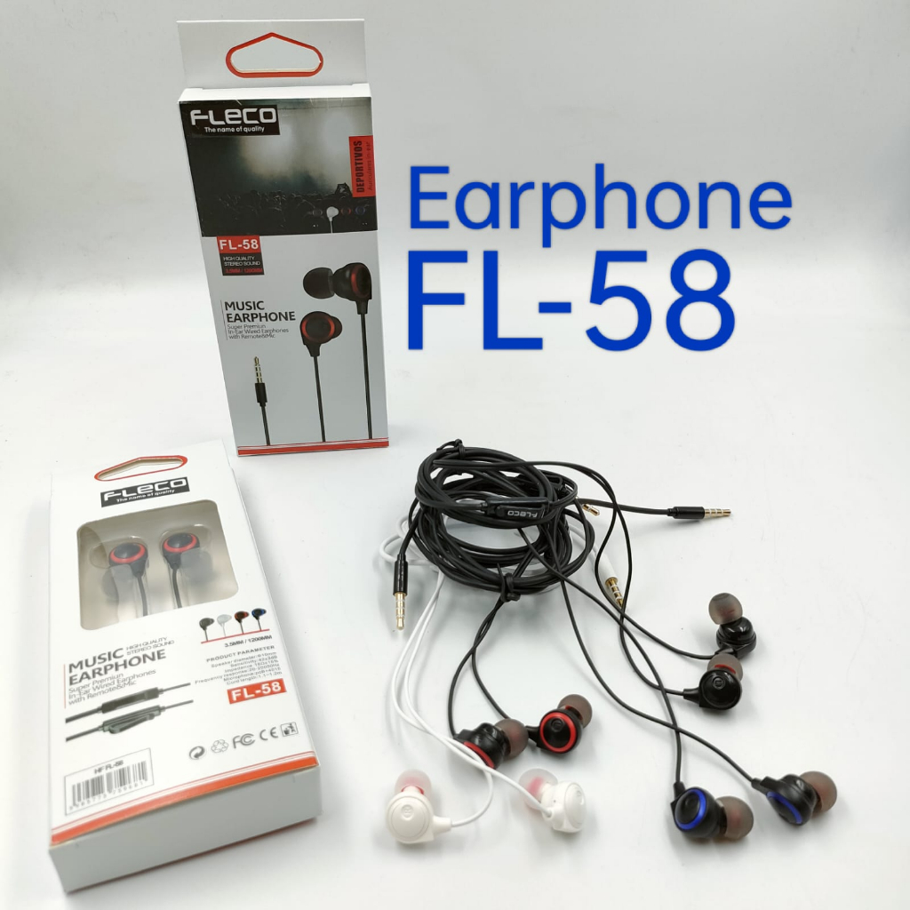 Headset Handsfree Earphone with Microphone Kualitas Suara HD FL-58 FLECO