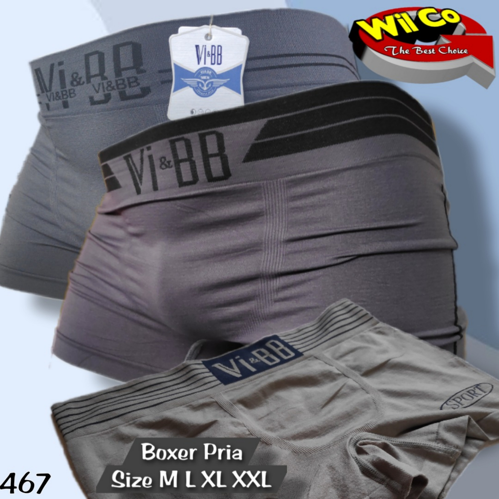 K467S - (DIJUAL PER 6 Pcs) CELANA DALAM BOXER PRIA VBB SIZE M - XXL