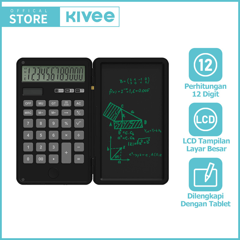 

KIVEE kalkulator mini ilmiah lipat portabel with drawing tablet calculator with Stylu