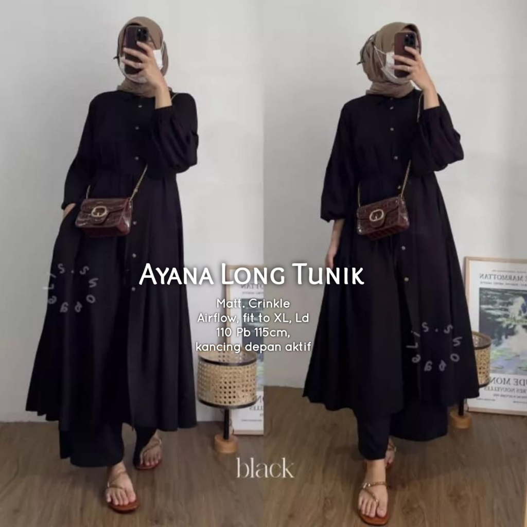 AYANA LONG TUNIK POLOS TERBARU