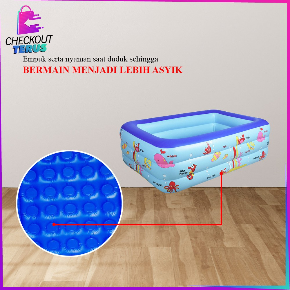 CT M327 Mainan Anak Kolam Renang Karet Ocean Dasar Gelembung Swimming Pool Kolam Renang Keluarga Kolam Mandi Bayi Baby Bathtub