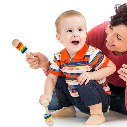 COLORFULL WOODEN RATTLE / MAINAN RATTLE KAYU STIK SENSORIK 538101