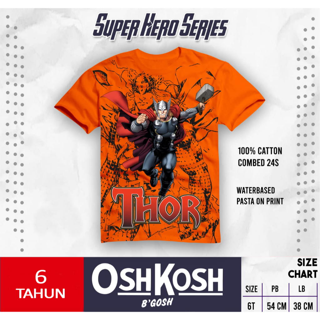 Kaos OshKosh Superhero Anak Laki-laki 6 Tahun