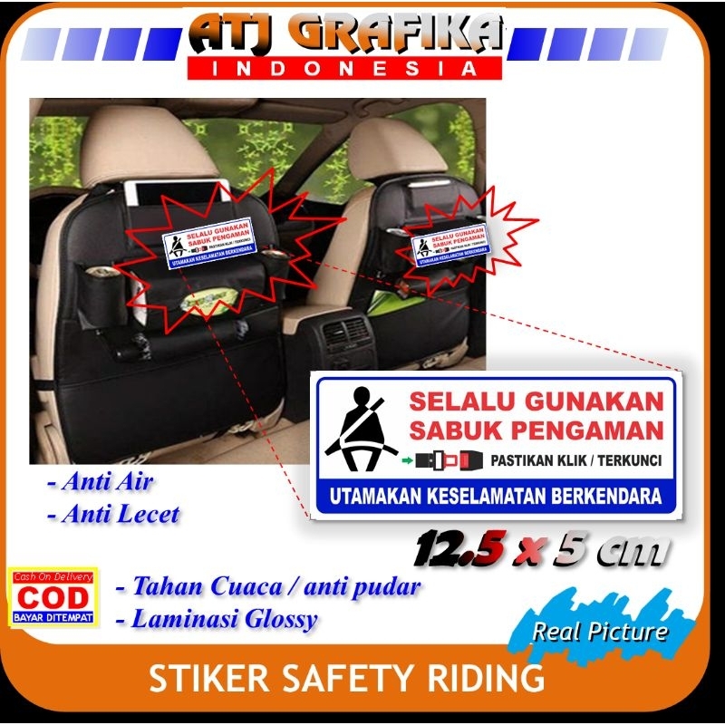 stiker mobil gunakan sabuk pengaman sticker keselamatan berkendara rental elf bus dll