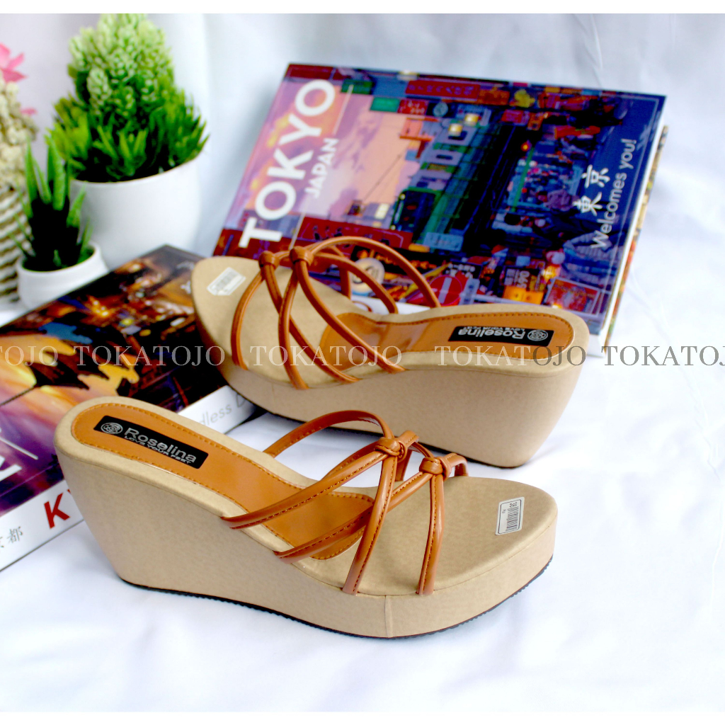 Sandal Wedges Wanita terbaru Kekinian Sandal Wanita korea tali silang Cantik