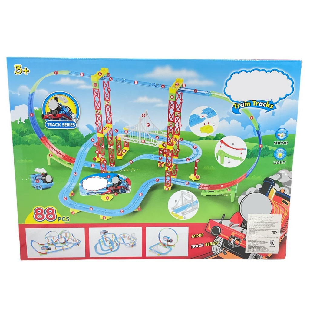 Mainan Kereta Api TRAIN &amp; THO MAS ISI 88PCS Train Tracks Roller Coaster