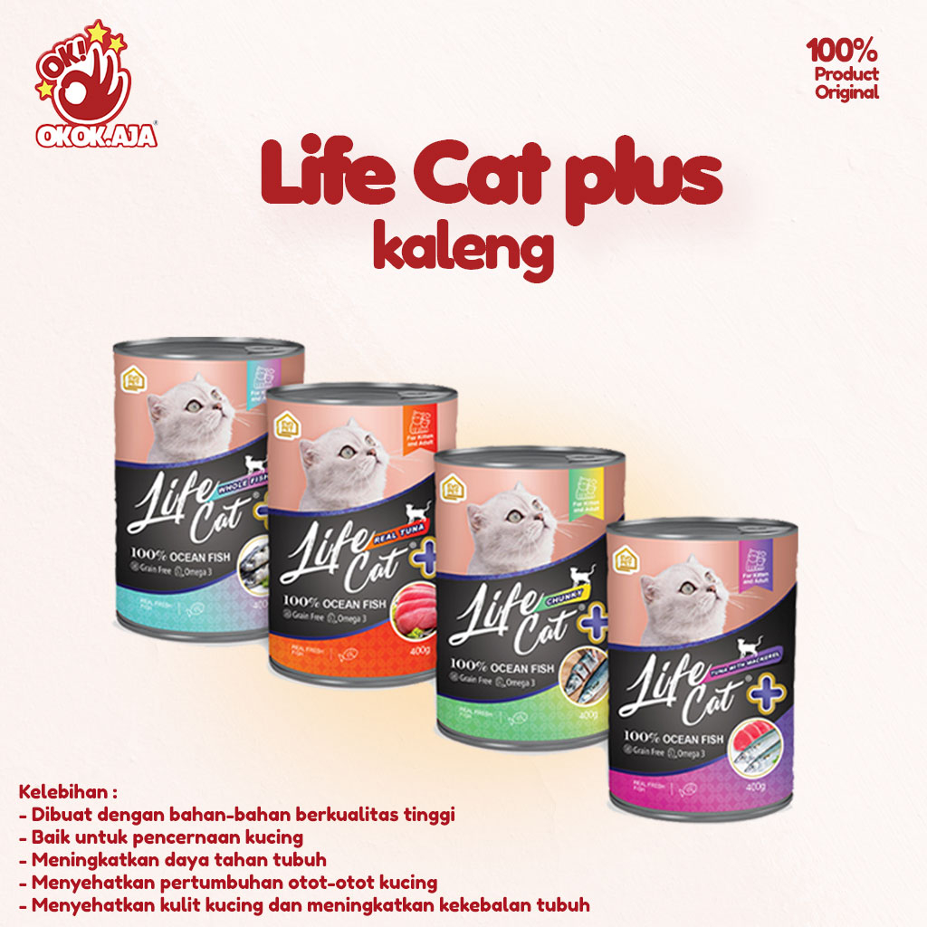 LIFE CAT PLUS kaleng 400gr -  makanan kucing basah premium dan murah