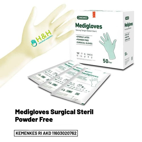 Medigloves Surgical Sterile Powder Free PF / Sarung Tangan Sterile PF / Sarung Tangan Bedah