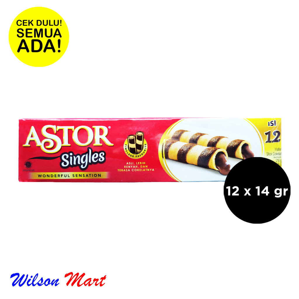 

ASTOR SINGLES WONDERFUL SENSATION CHOCOLATE ISI 12 X 14 GRAM 168 GRAM