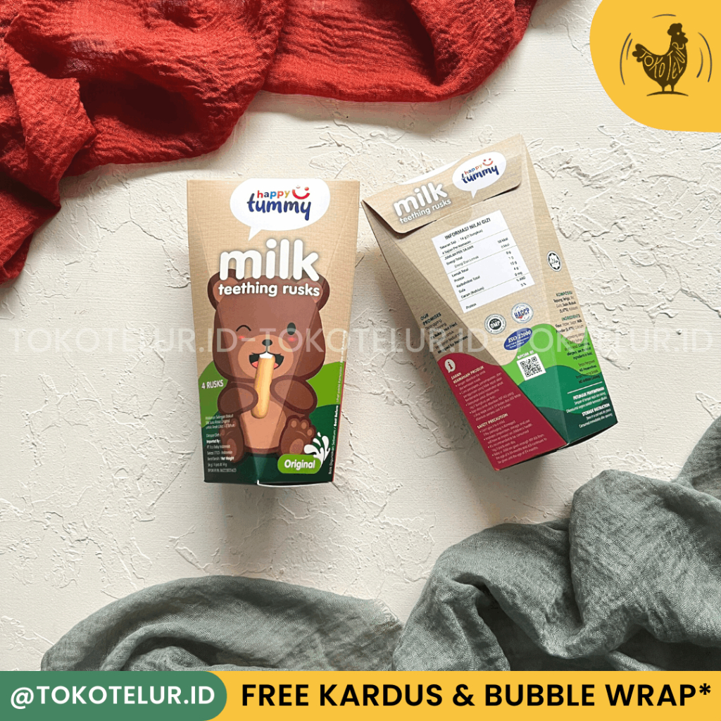 HAPPY TUMMY - Milk Teething Rusk / Snack MPASI Fingger Food HALAL